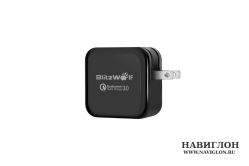 Зарядное устройство (адаптер) BlitzWolf BW-S6 QC3.0 + 2.4A 30 Вт Dual USB (Black) для смартфонов