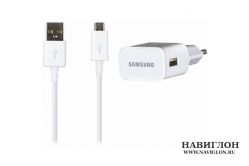 Сетевое зарядное устройство Samsung EP-TA20E + кабель micro-USB (белый)