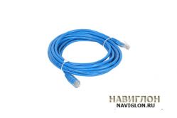 Патч-корд UTP кат 5е литой синий RJ45 10м NAVIGLON