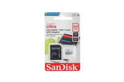 Карта памяти MicroSD 64GB SanDisk Class 10 Ultra Light UHS-I (100 Mb/s) + SD адаптер