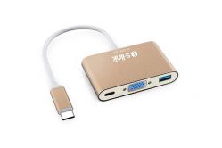 Кабель S-link SL-USB-C66 Type-C для VGA + usb3.0 + PD