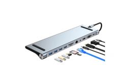 Док-станция 11в1 USB-C to HDMI+VGA+4*USB3.0+USBC+CR+LAN+AUX