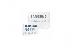 Карта памяти MicroSD 64GB Samsung Class 10 Evo Plus U1 (R/W 130 MB/s) + SD адаптер