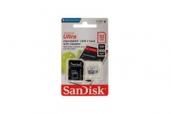 Карта памяти MicroSD 32GB SanDisk Class 10 Extreme Action Cameras UHS-I U3 A1 (100 Mb/s) + SD адаптер